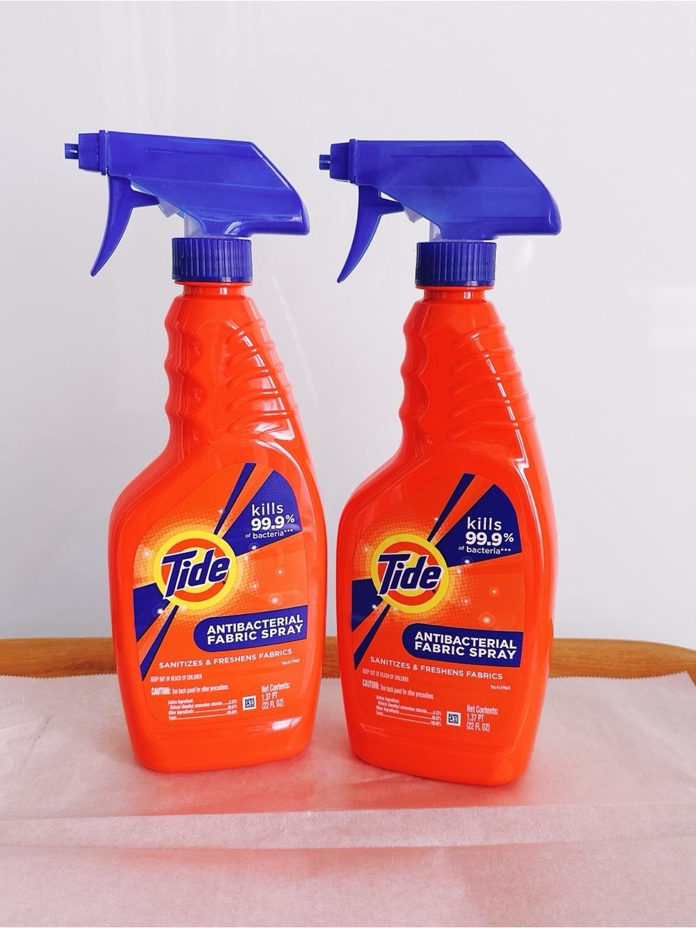 Tide Antibacterial Fabric Spray Sanitizes – 2 Count, 22 fl oz Each